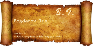 Bogdanov Ida névjegykártya