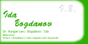 ida bogdanov business card